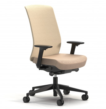 Preview: Köhl Stage 3D-Knit-Rückenlehne Taupe beige/Taupe beige Fußkreuz schwarz Büro-GOERTZ